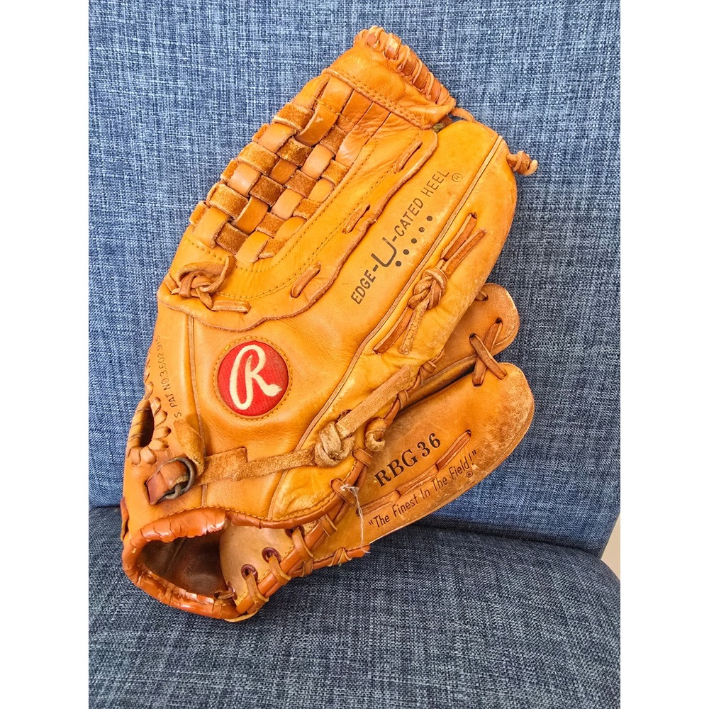 Rawlings Dale Murphy RBG36 Baseball Glove Tan Leather Right Hand Throw Vintage